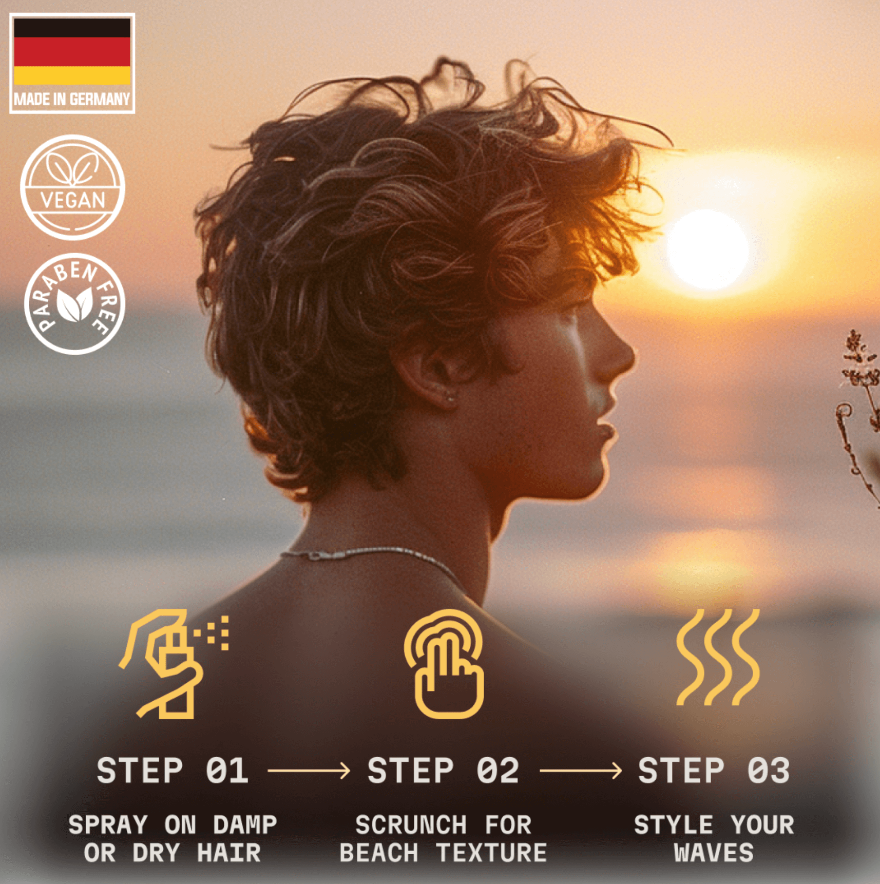 Meersalz Haarspray – Starker Halt – Zitrus