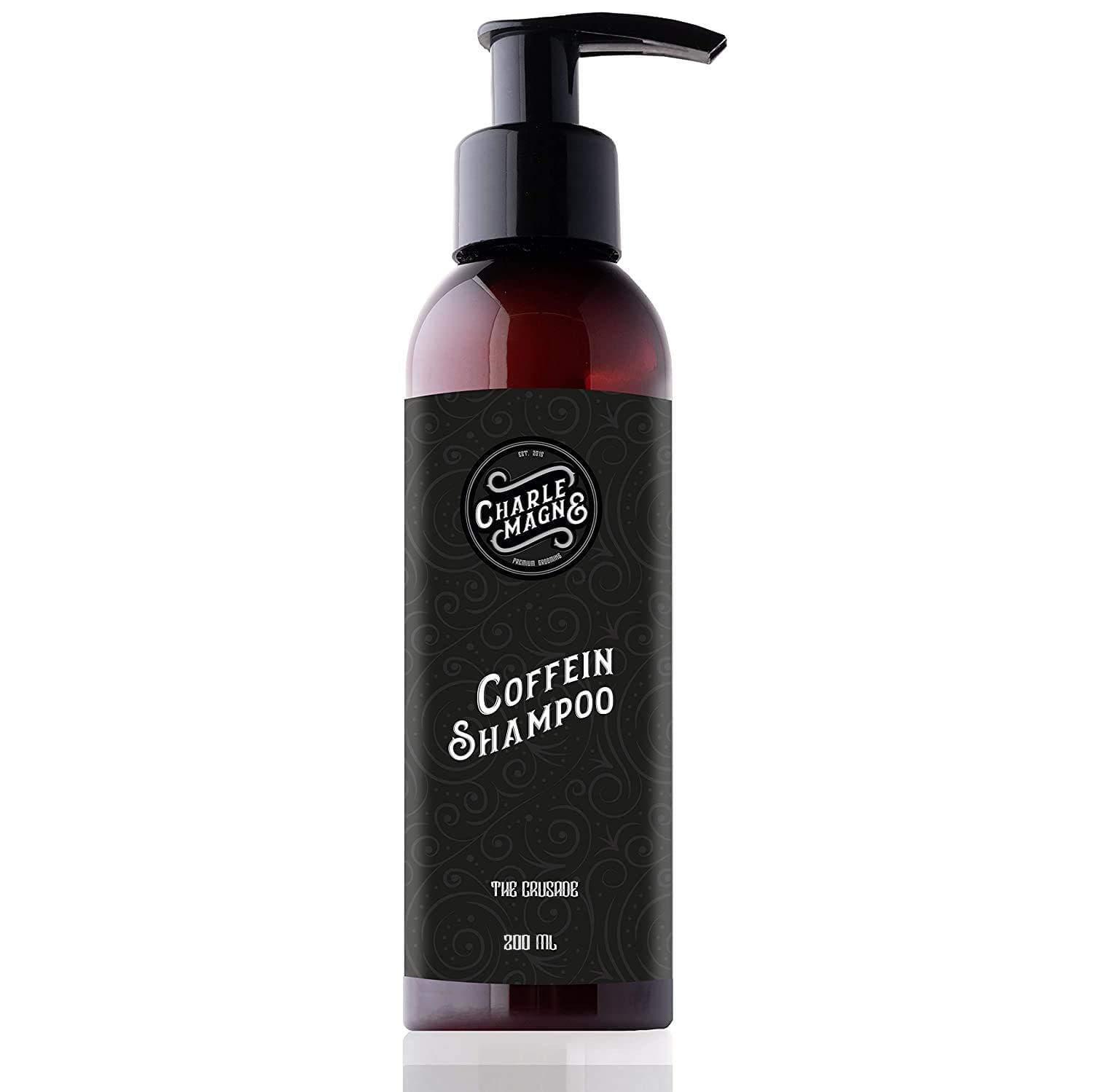 Coffein Shampoo for hair in 200ml bottle by Charlemagne, designed to strengthen hair and reduce loss.